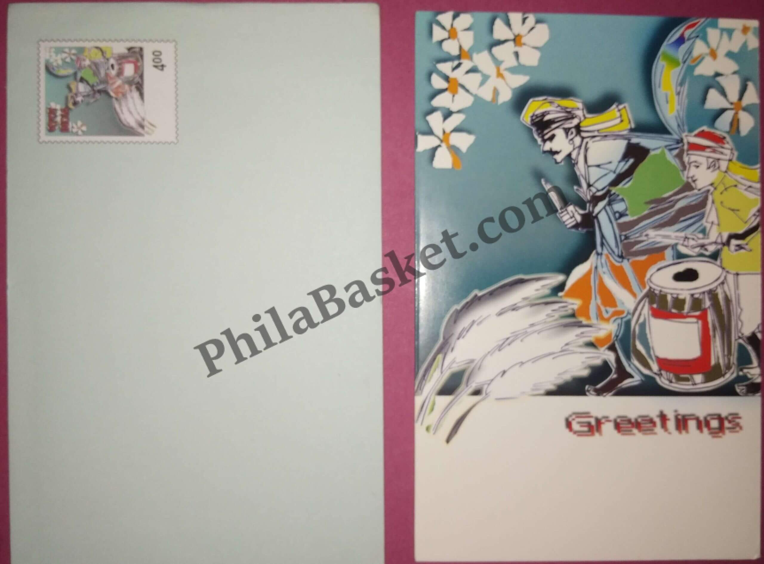 #GS126 - Vijaya Dashmi - 4 Rs Envelop With Card - Dushera - Greeting Card India - 7th Series (2 Cards) - 1 Aug 2001