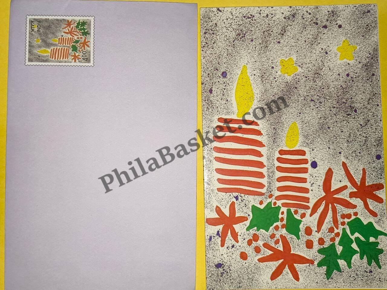 #GS148 - Christmas - 4 Rs Envelop With Card - Christmas - Greeting Card India - 9th Series (51 Cards) - 1 Nov 2001