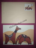 #GS198 - Rajsthali - 5 Rs Envelop With Card - New Year(R). - Greeting Card India - 11th Series (8 Cards) - 18 Oct 2002