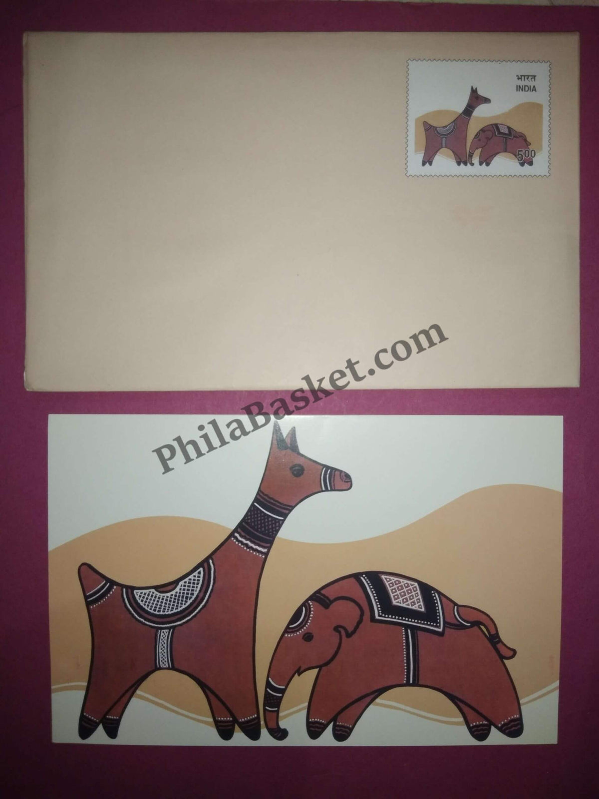 #GS198 - Rajsthali - 5 Rs Envelop With Card - New Year(R). - Greeting Card India - 11th Series (8 Cards) - 18 Oct 2002