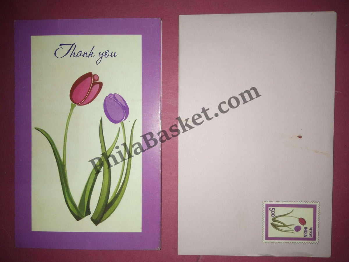 #GS217 - Thank You - 5 Rs Envelop With Card - General Purpose - Greeting Card India - 11th Series (46 Cards) - 18 Oct 2002