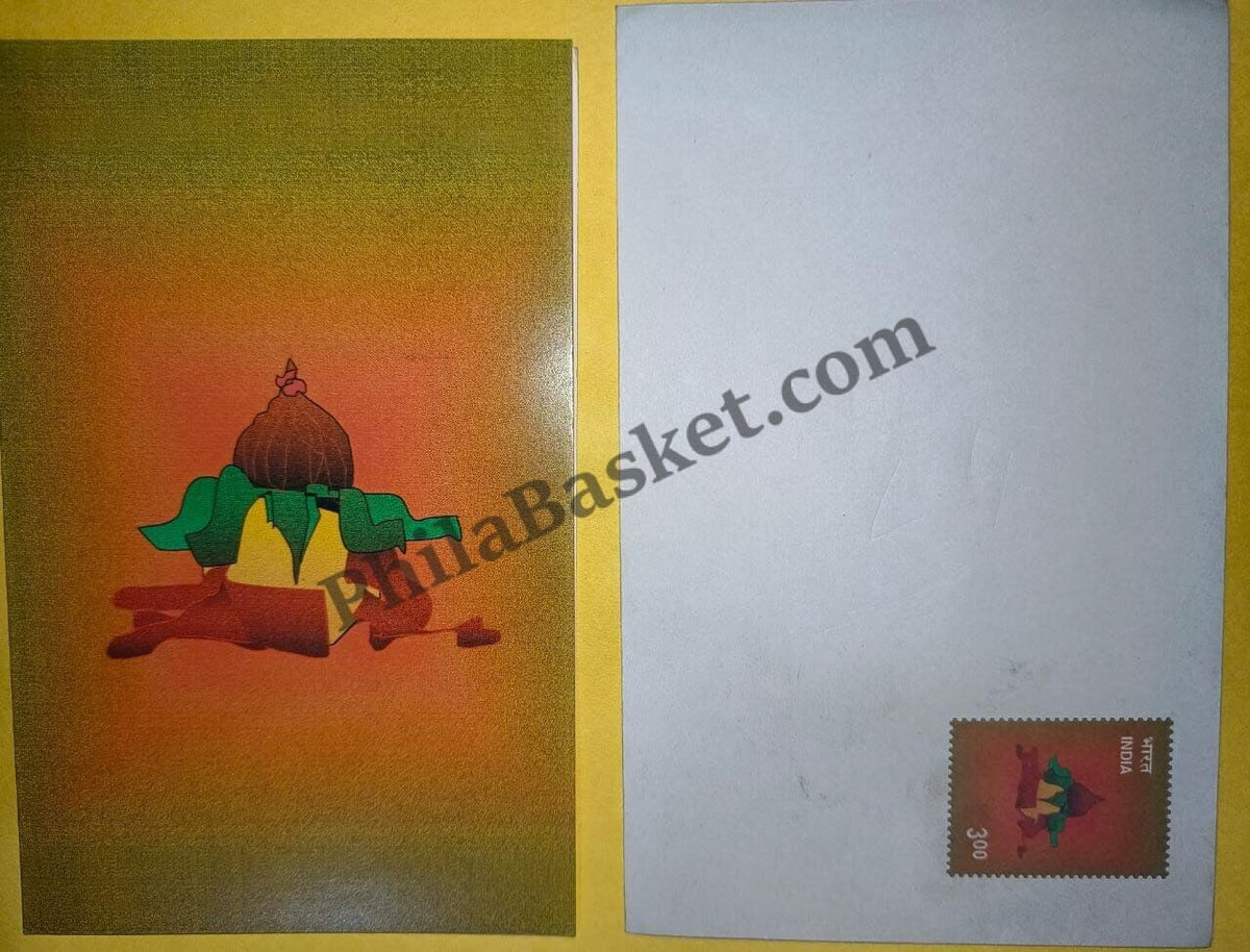 #GS29 - Offering - 3 Rs Envelop With Card - Diwali - Greeting Card India - 1st Series (32 Cards) - 6 Sep 2000