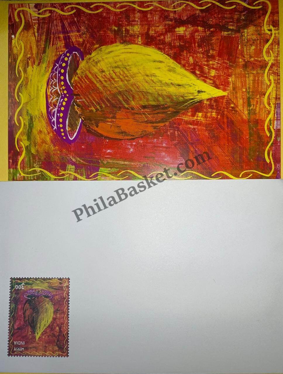 #GS30 - Flame - 3 Rs Envelop With Card - Diwali - Greeting Card India - 1st Series (32 Cards) - 6 Sep 2000