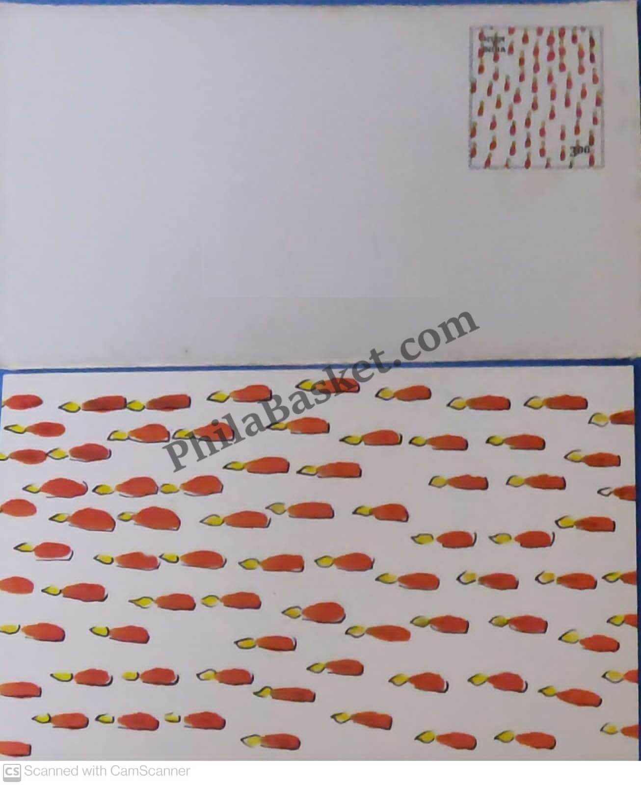 #GS31 - Candle Flame - 3 Rs Envelop With Card - Diwali - Greeting Card India - 1st Series (32 Cards) - 6 Sep 2000