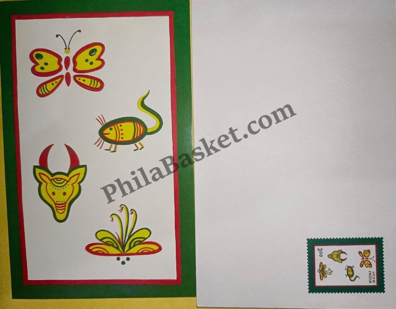 #GS45 - Traditional Patterns - 3 Rs Envelop With Card - Christmas - Greeting Card India - 2nd Series (28 Cards) - 1 Dec 2000