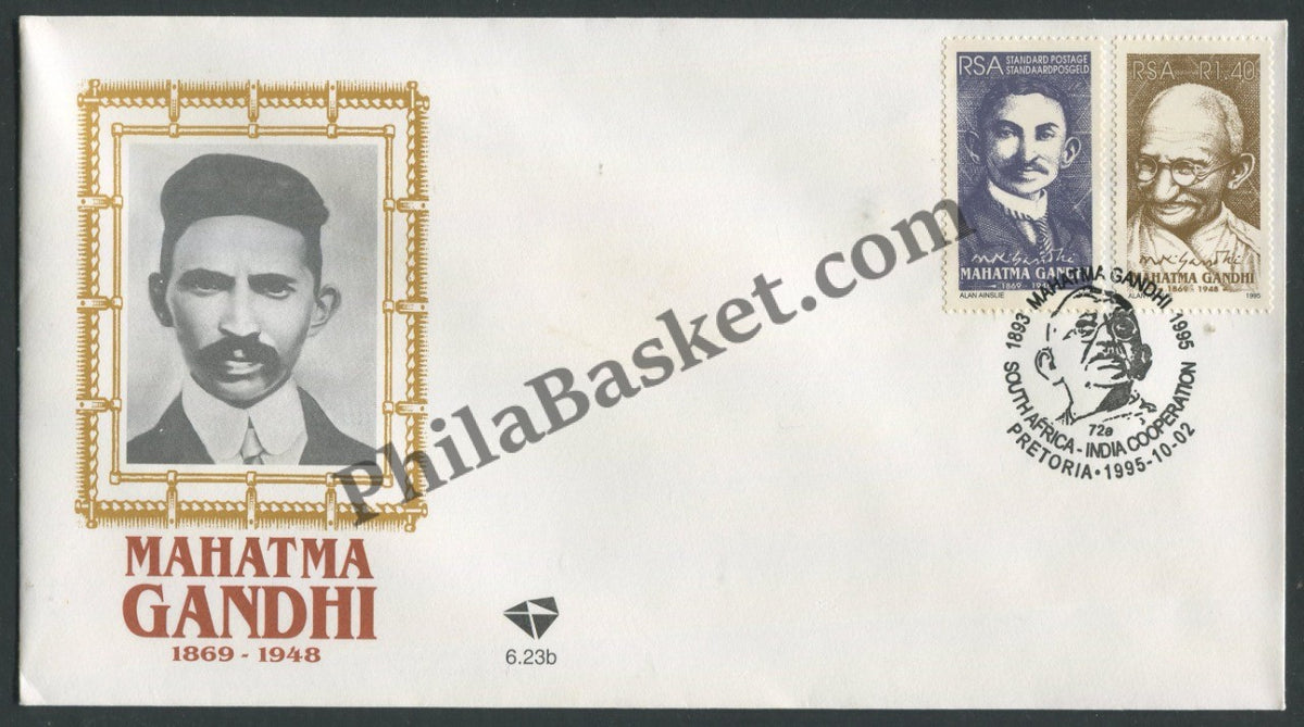 #JS13 - South Africa Gandhi India Joint Issue - Stamp First Day Cover - South Africa - 02 Oct 1995
