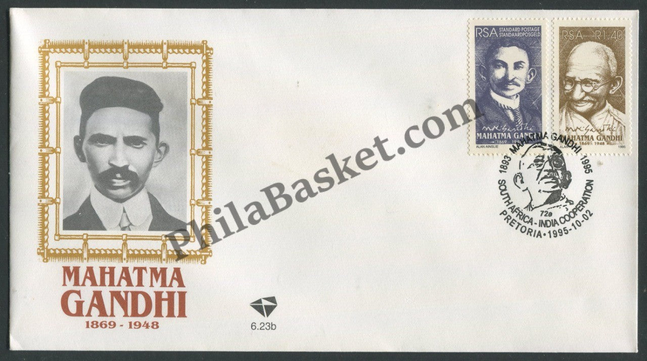 #JS13 - South Africa Gandhi India Joint Issue - Stamp First Day Cover - South Africa - 02 Oct 1995