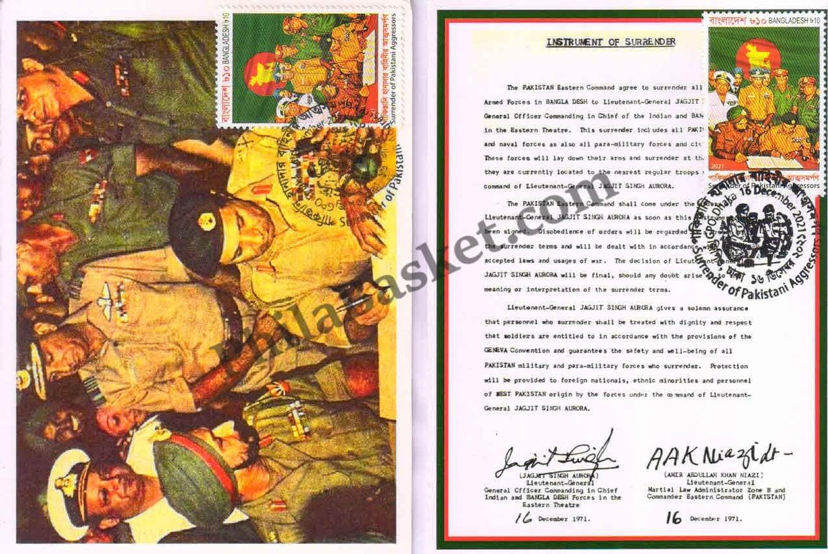 #JS172 - Picture Postcards on Bangladesh 1971 War Surrender of Pakistani Aggregators - Bangladesh - 2021