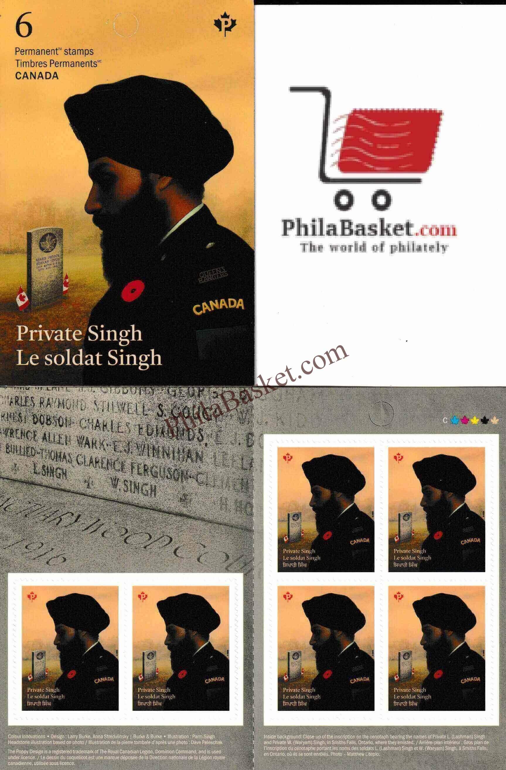 #JS228 - Honours Private Buckam Singh - Sikh soldiers - Stamp Booklet - Stamp - Canada - 03 Nov 2025