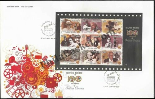 #MS-FDC107 - 100 Years of Indian Cinema ( Set of 6 ) - Miniature Sheet First Day Cover (MSFDC) - 03-May-13