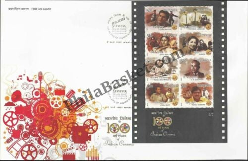 #MS-FDC107 - 100 Years of Indian Cinema ( Set of 6 ) - Miniature Sheet First Day Cover (MSFDC) - 03-May-13