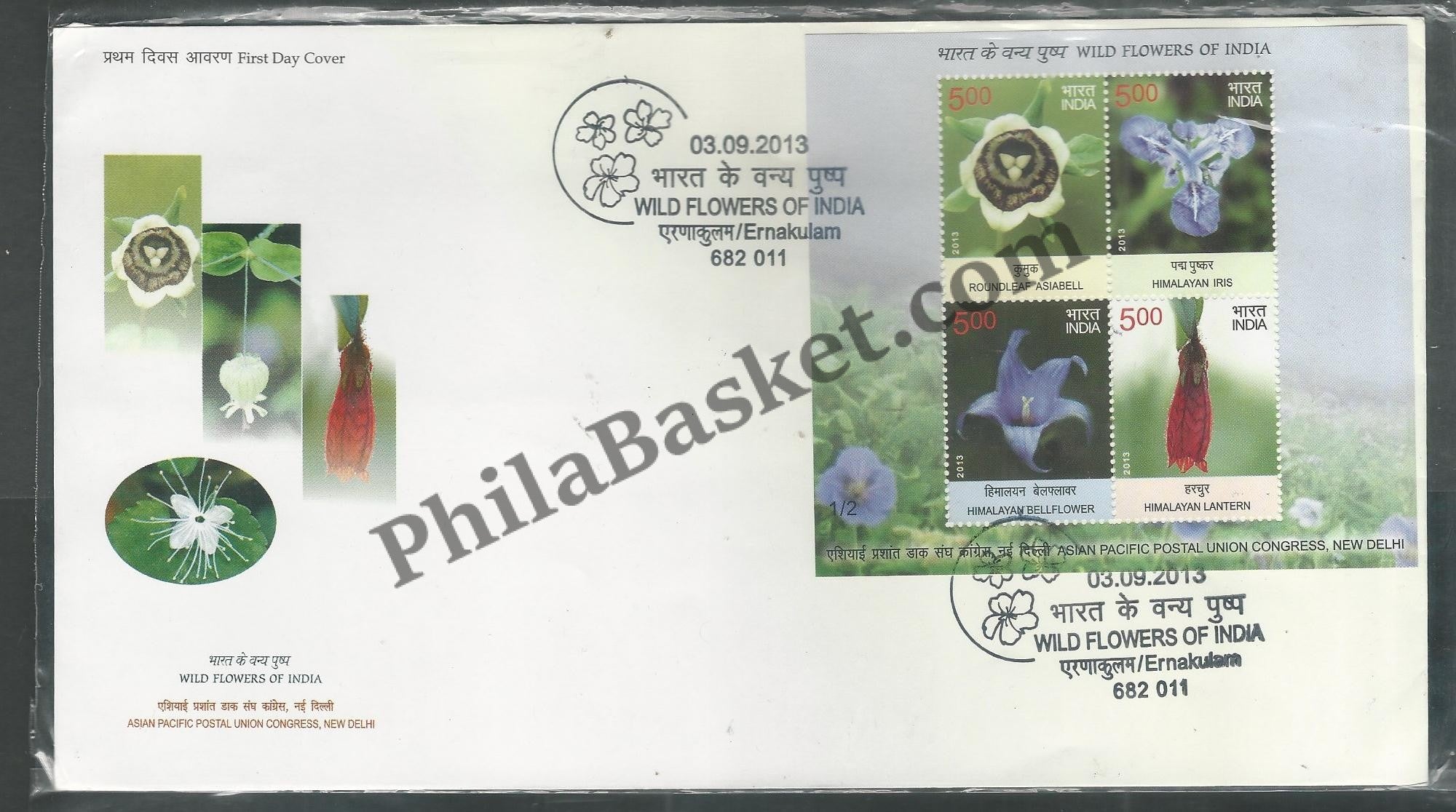 #MS-FDC109 - Wild Flowers (Set of 3) - Miniature Sheet First Day Cover (MSFDC) - 20-May-13
