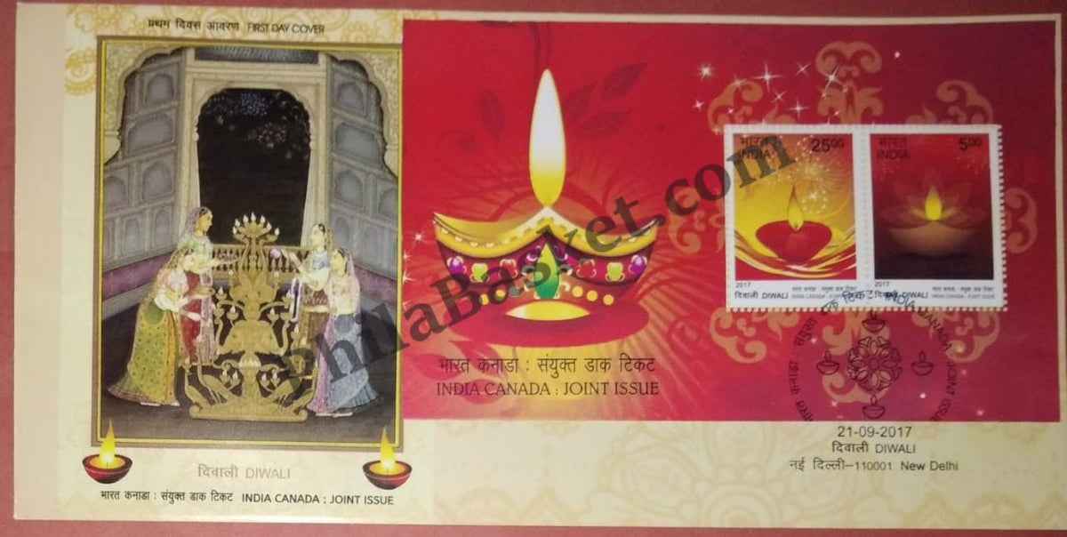 #MS-FDC164 - Diwali - India Canada joint issue - Miniature Sheet First Day Cover (MSFDC) - 21-Sep-17
