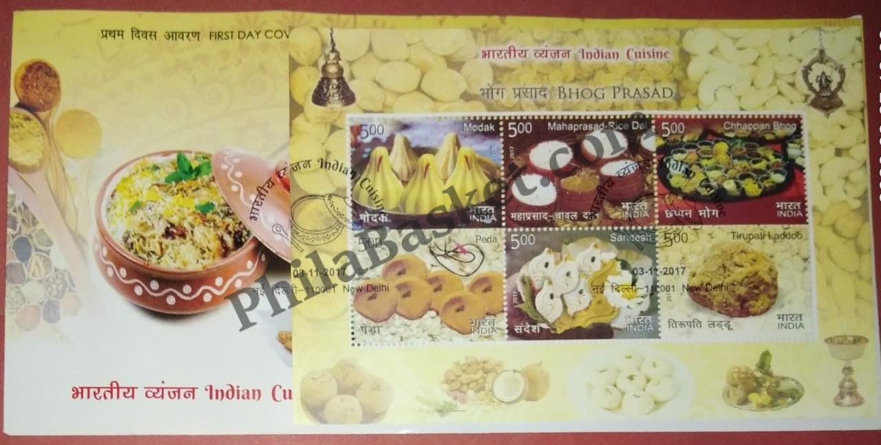 #MS-FDC169 - Indian Cuisine (Set of 4) - Miniature Sheet First Day Cover (MSFDC) - 03-Nov-17