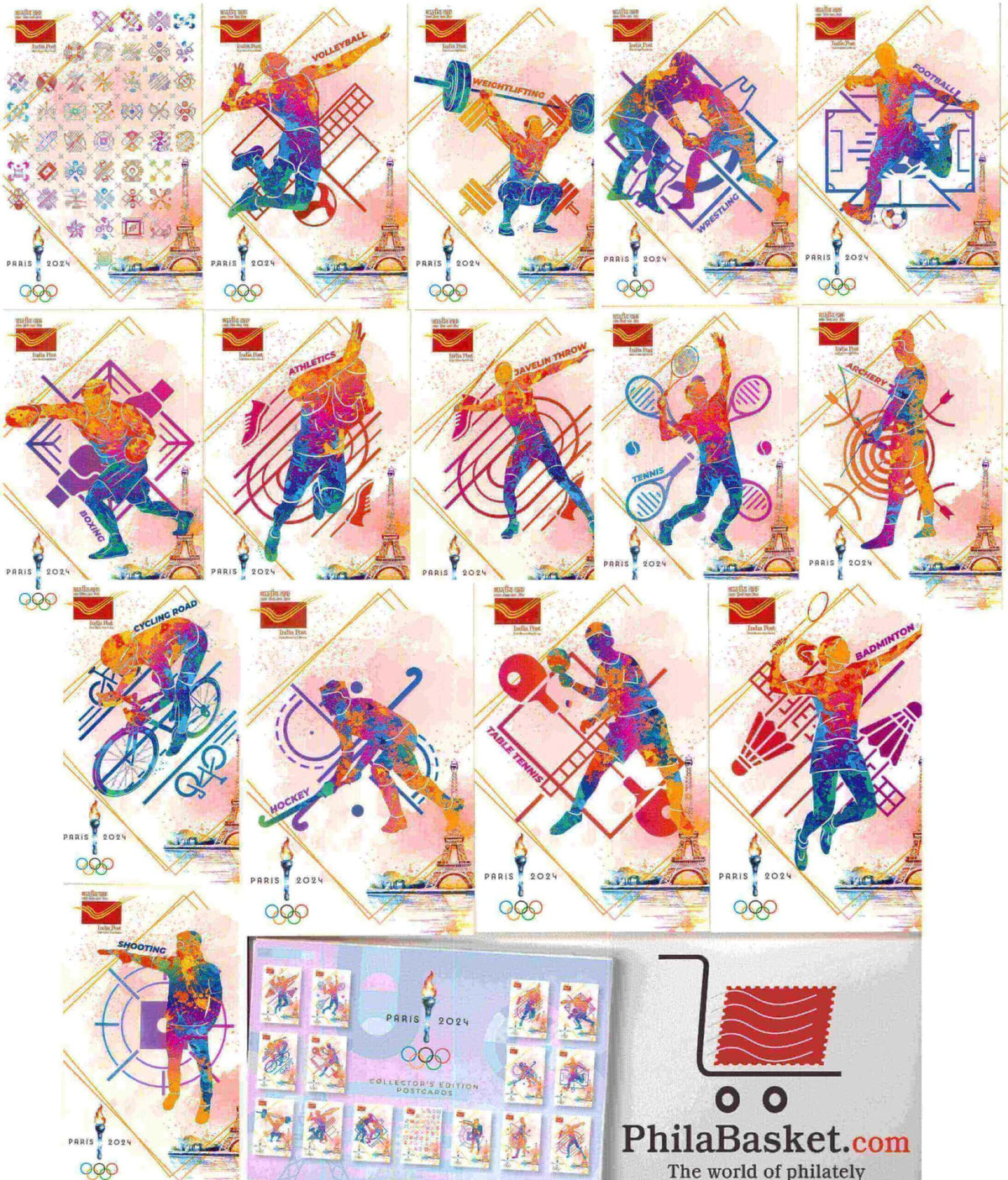 #PC111 - Picture Postcard on Paris Olympic (Set of 15) - Picture Postcard - Karnataka - India - 05 Aug 2024
