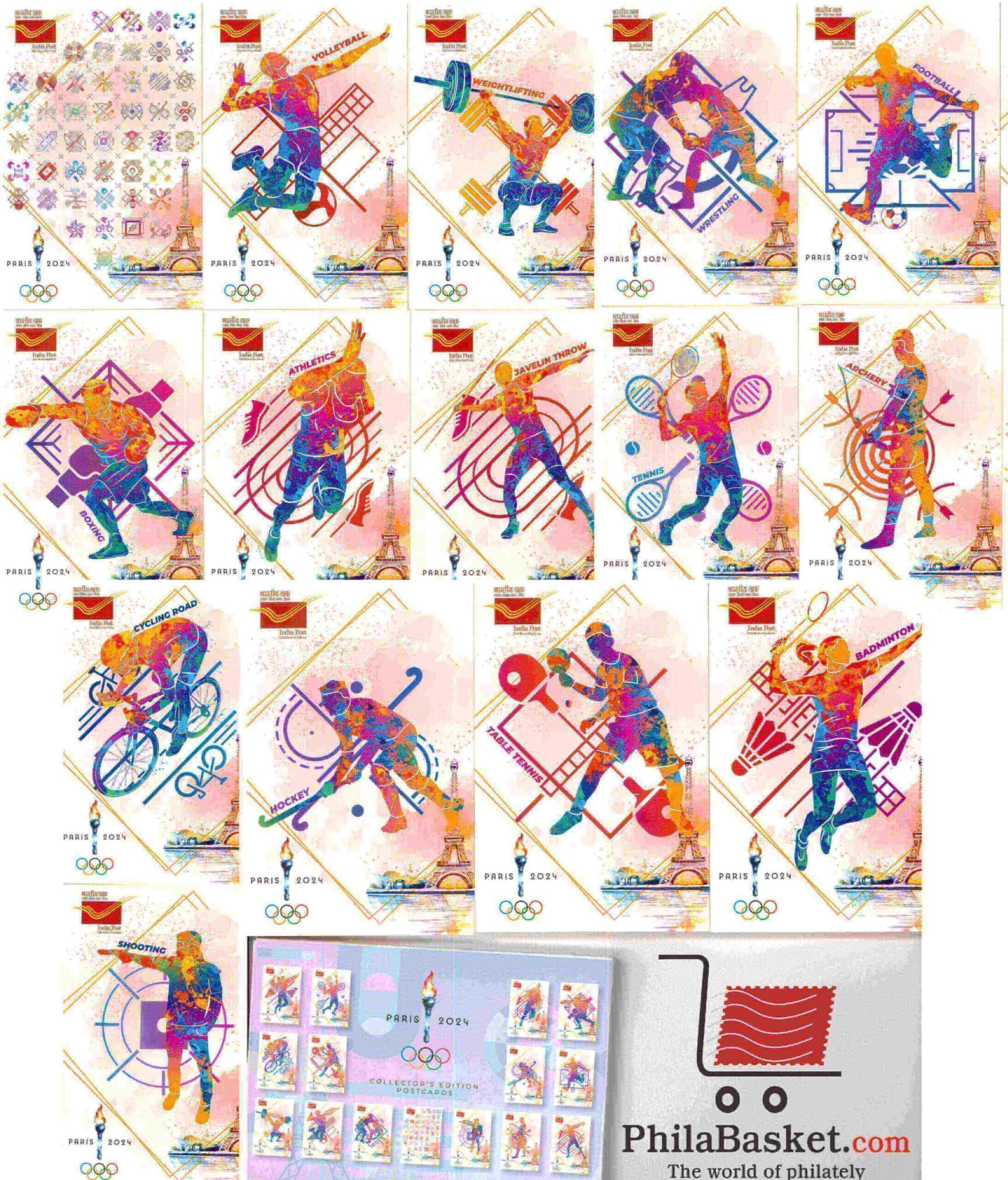 #PC111 - Picture Postcard on Paris Olympic (Set of 15) - Picture Postcard - Karnataka - India - 05 Aug 2024