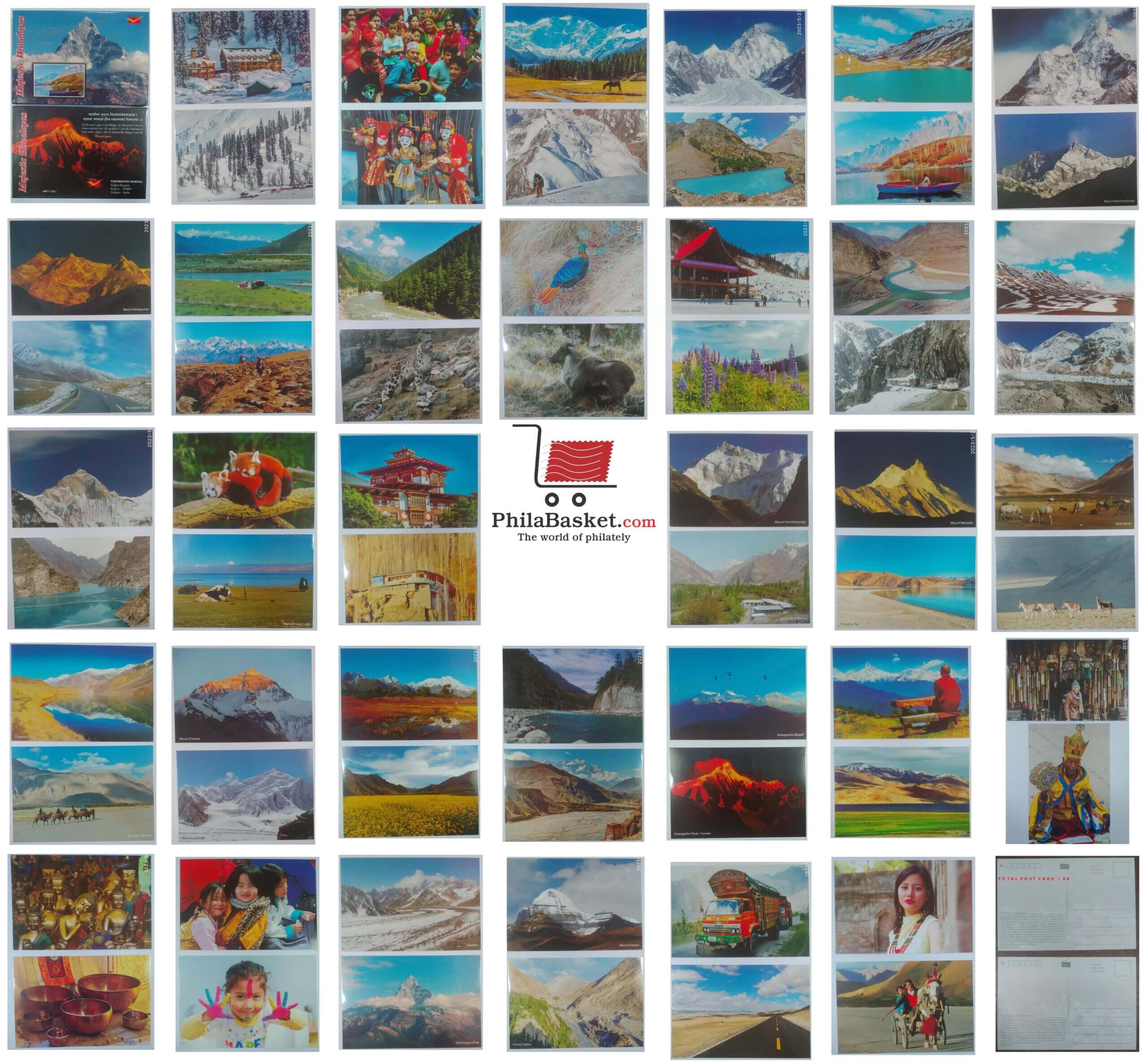 #PC22 - Picture Postcard on Majestic Himalayas Series 1 by India Post ( Set of 64) - India - 2023