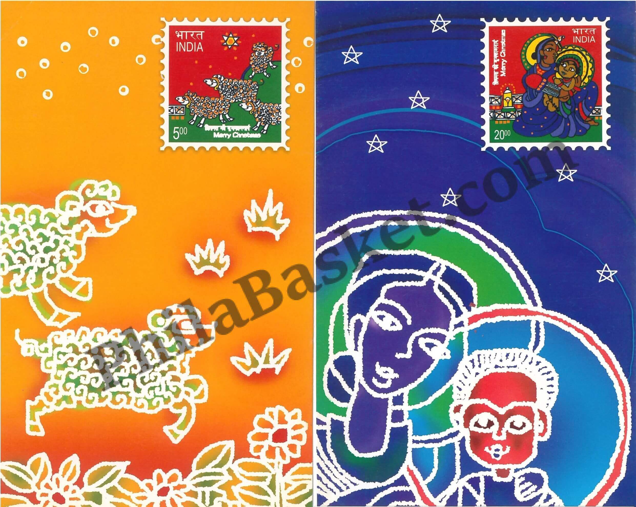 #PC26 - Picture Postcard on Merry Christmas ( Set of 2) - India - 01 Jun 2008