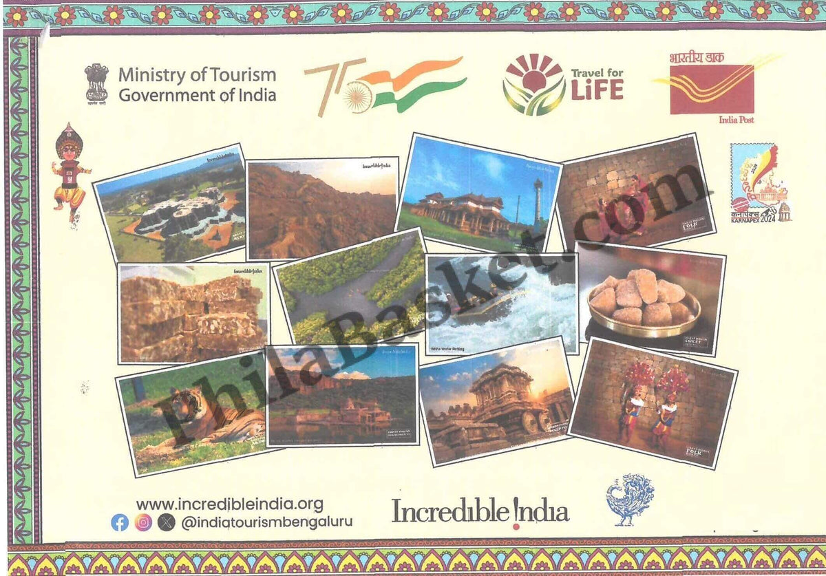 #PC37 - Picture Postcard on Incredible India with Ministry of Tourism ( Set of 12) - Bengaluru - India - 05 Jan 2024
