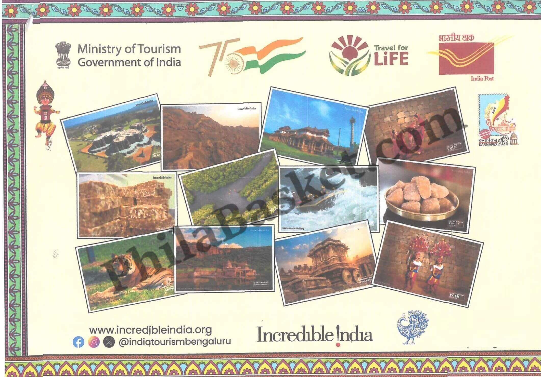 #PC37 - Picture Postcard on Incredible India with Ministry of Tourism ( Set of 12) - Bengaluru - India - 05 Jan 2024