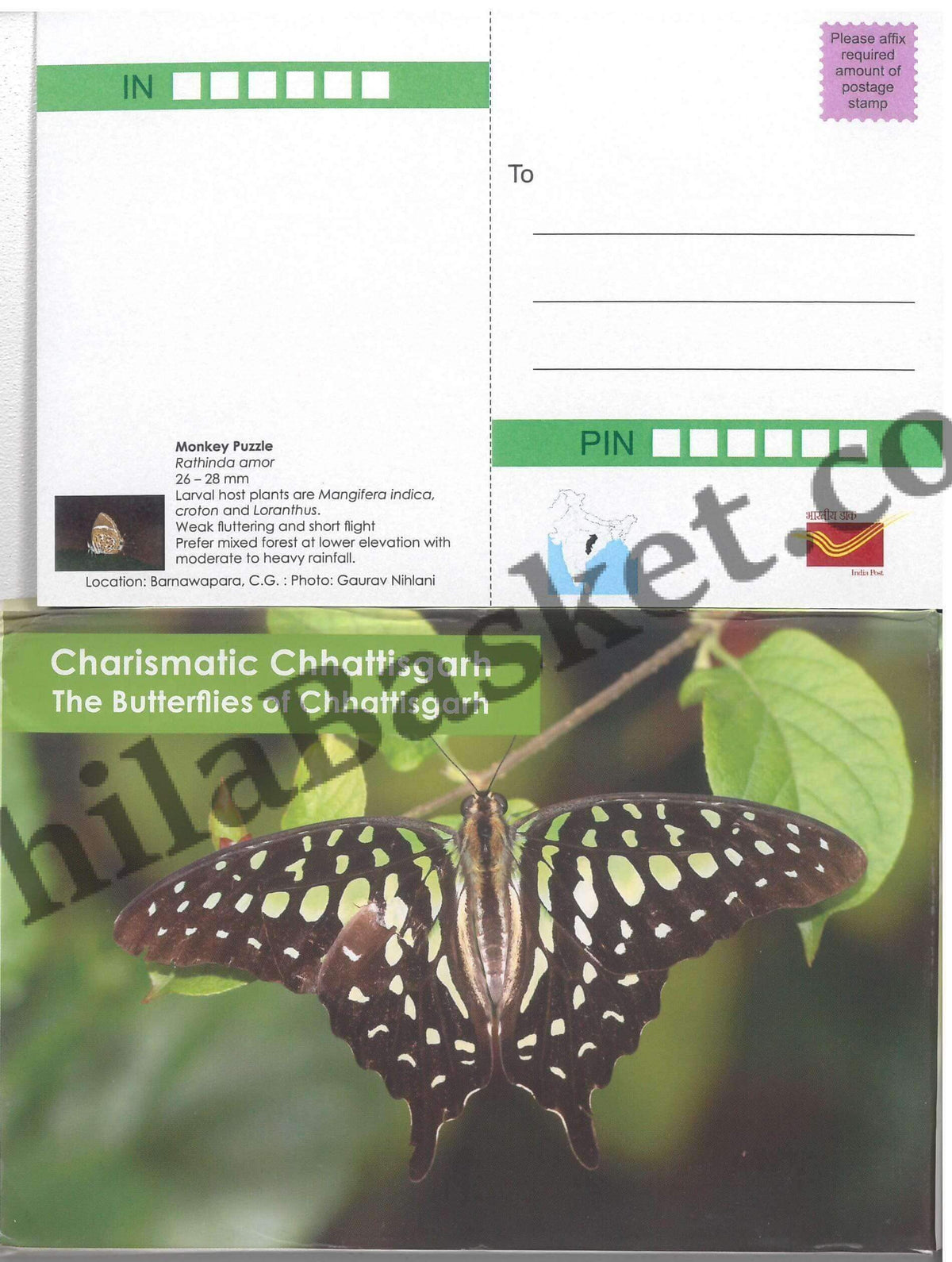 #PC40 - Picture Postcard on The Butterflies of Chhattisgarh (Set of 24) - Chhattisgarh - India - 01 Jun 2023
