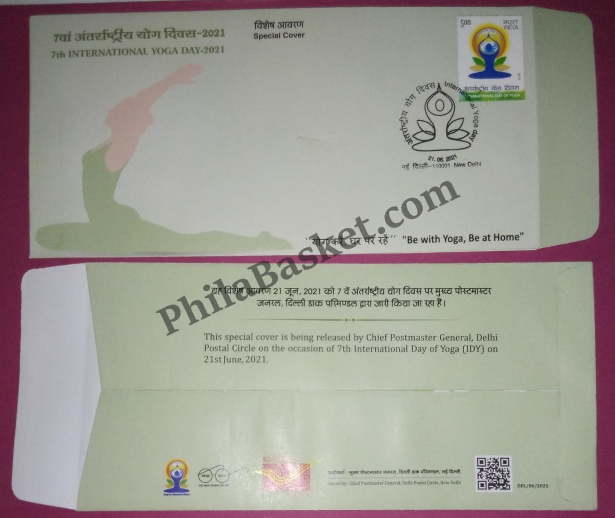 #SC02 - 7th International Yoga Day with Beautiful Yoga Stamp - Special Cover - India MNH - 21 Jun 2021
