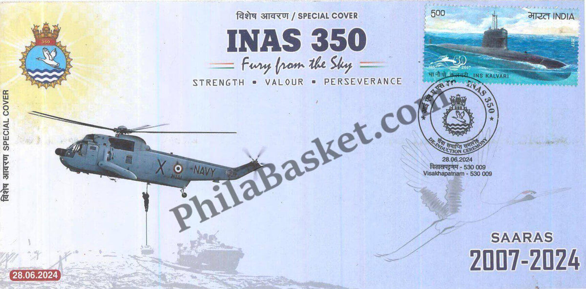 #SC1053 - INAS 350 - De-Induction Ceremony by Andhra Pradesh circle - Special Cover - India - 28 Jun 2024