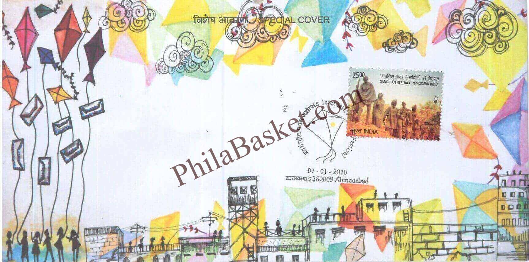 #SC1155 - International Kite Festival by Gujrat circle - Special Cover - India - 07 Jan 2020