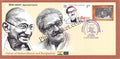 #SC1229 - Gandhi - Mujib Combination - Father of the Nation, Released During Bangladesh International Exhibition 2023 - Combination Special Cover - Bangladesh - 02 Oct 2023