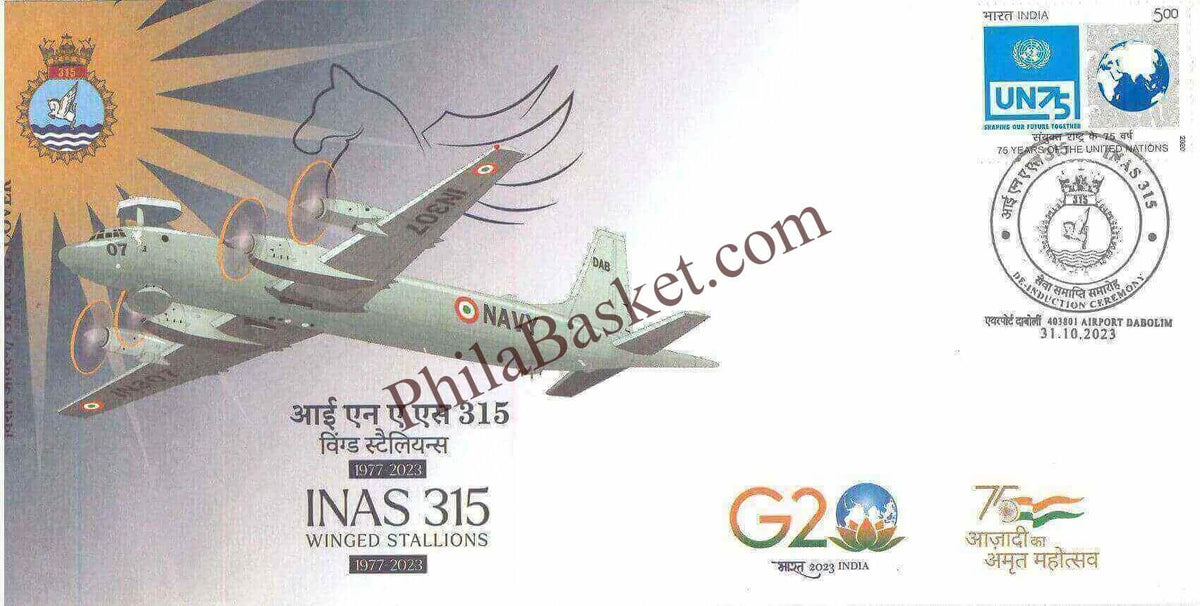 #SC1230 - INAS 315 - Winged Stallions 1977 - 2023 - Indian Navy by Goa circle - Special Cover - India - 31 Oct 2023