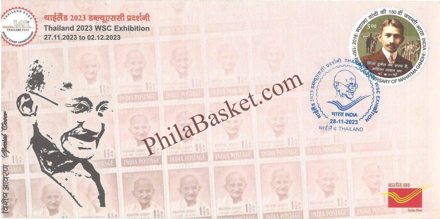 #SC1235 - Mahatma Gandhi, Released During Thailand International Exhibition 2023 - Special Cover - Thailand - 28 Nov 2023