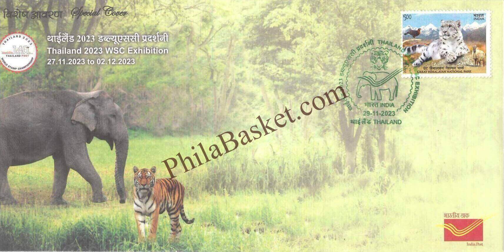 #SC1238 - Tiger - Elephant, Released During Thailand International Exhibition 2023 - Special Cover - Thailand - 29 Nov 2023