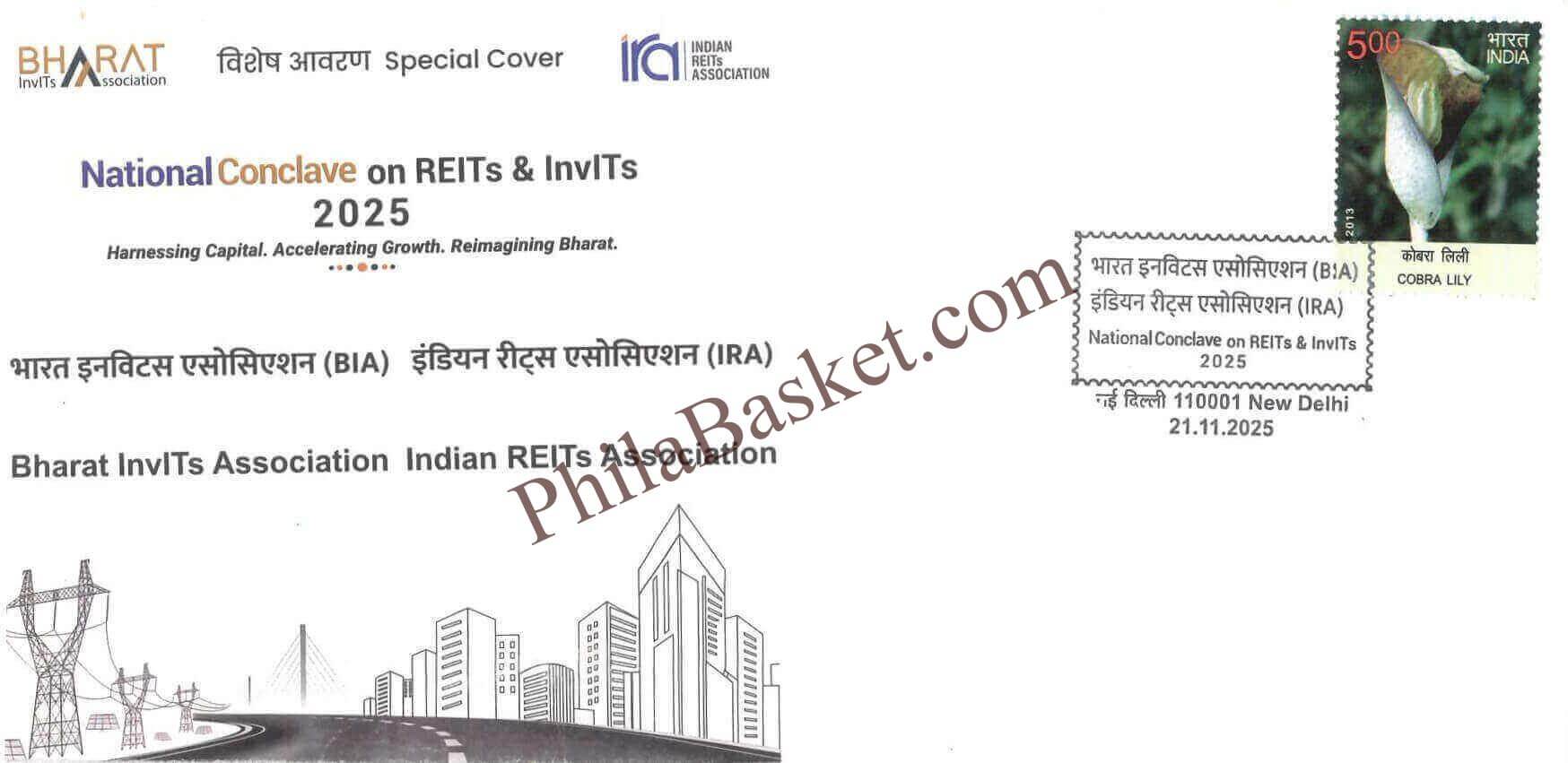 #SC1266 - Bharat InvITs Association (BIA) - Indian REITs Association (IRA) by New Delhi circle - Special Cover - India - 21 Nov 2025