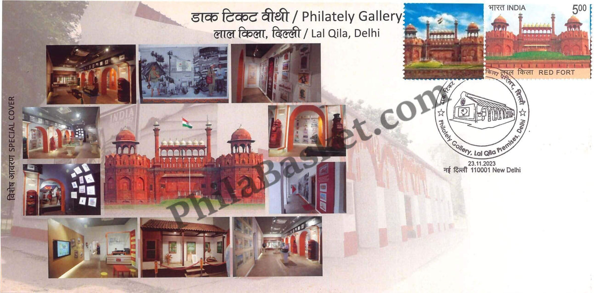 #SC169 - Philately Gallery Lal Qila, Delhi with relevant My Stamp By New Delhi Circle - Special Cover - India - 23 Nov 2023