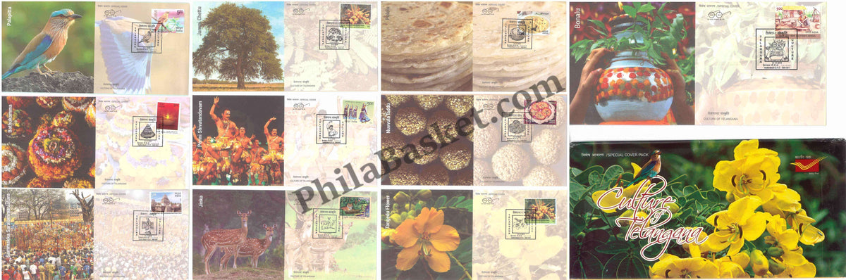#SC321 - Culture of Telangana (Set of 10) with Relevant Stamp by Telangana Circle - Special Cover - India - 14 Dec 2018