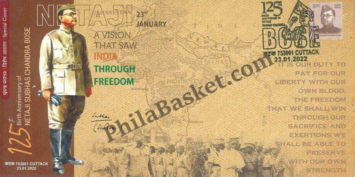 #SC795 - 125 Birth Anniversary of Netaji Subhash Chandra Bose by Odisha circle - Special Cover - India - 23 Jan 2022