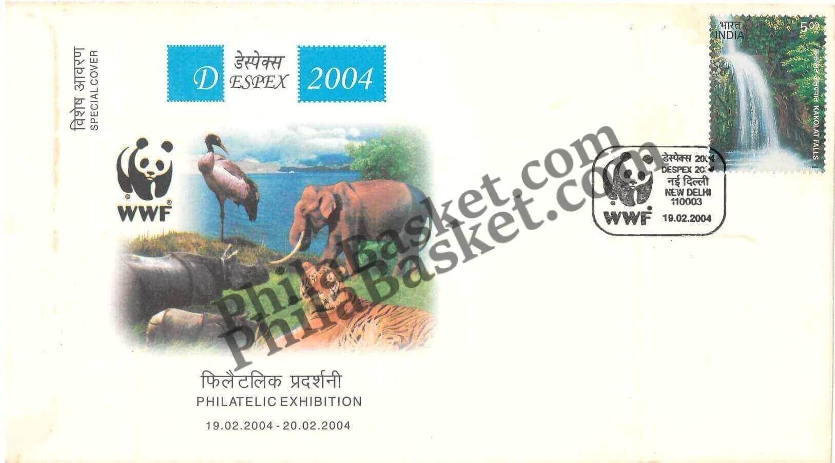 #SC909 - WWF Cover - DesPex - 2004 - Philatelic Exhibition by New Delhi circle - Special Cover - India - 19 Feb 2004