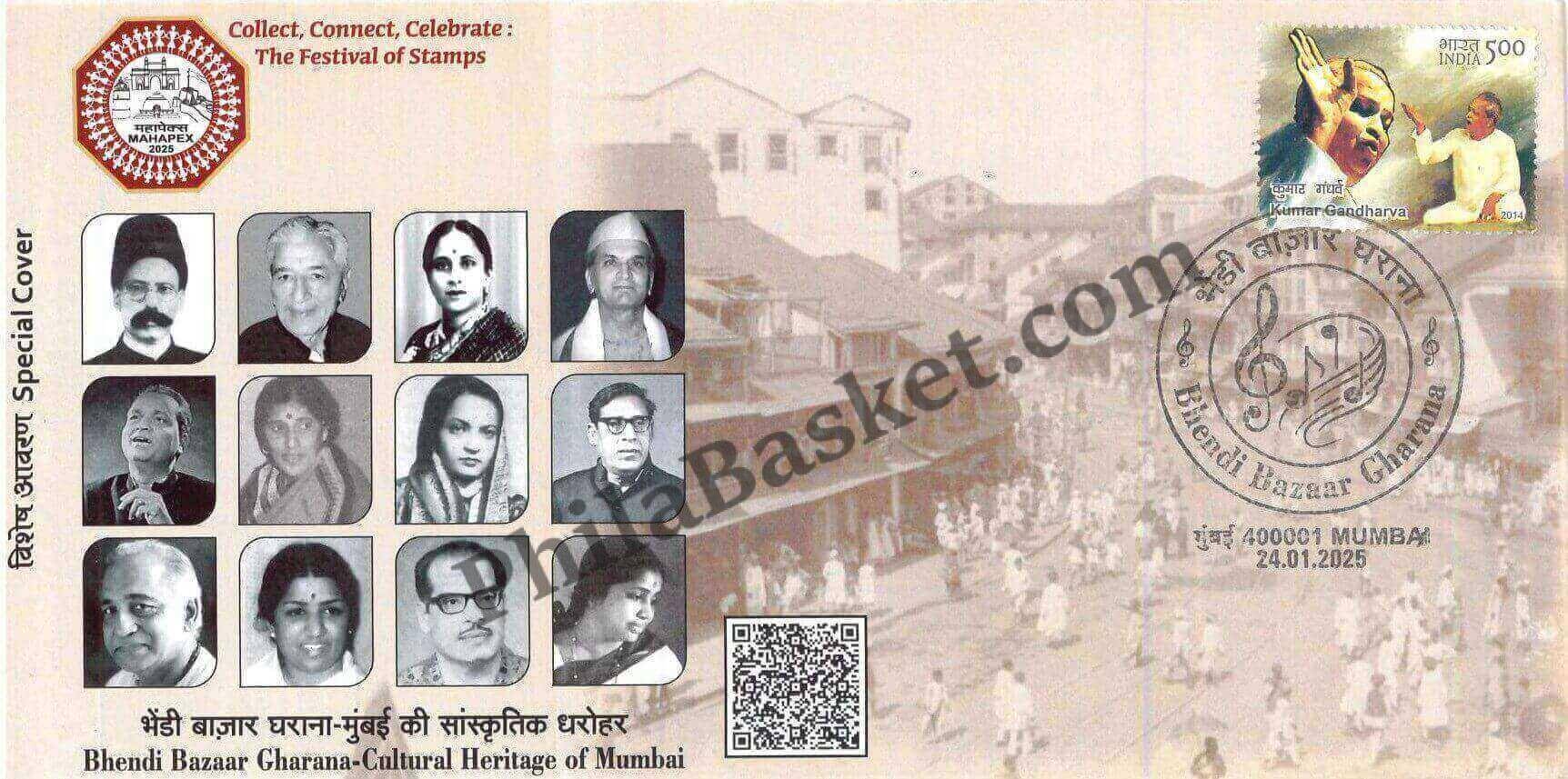 #SC924 - Bhendi Bazaar Gharana - Cultural Heritage of Mumbai, MahaPex 2025by Maharashtra circle - Special Cover - India - 24 Jan 2025