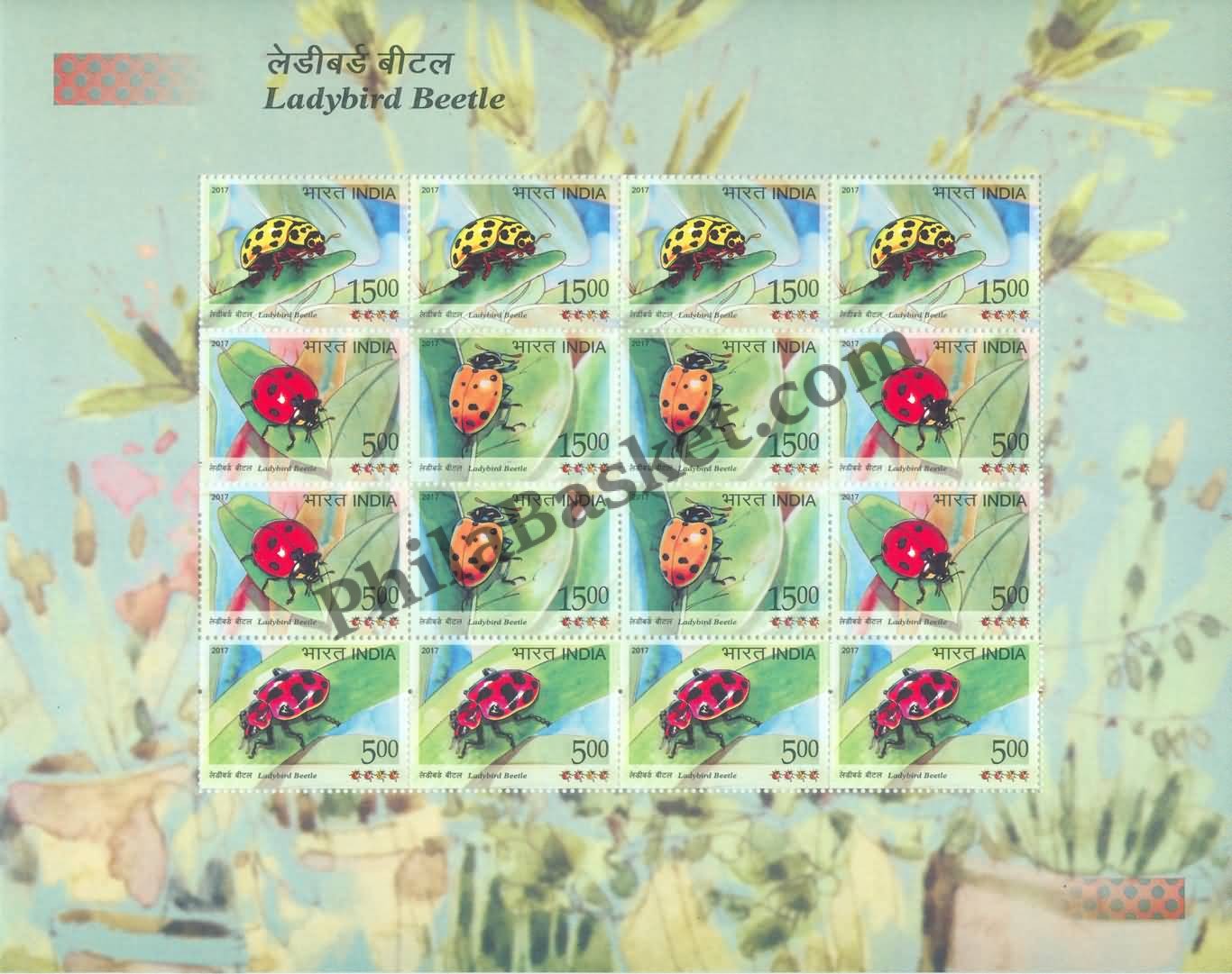 #FS1814-Ladybird Beetle - Sheetlet Form - FullSheet India MNH - 2017