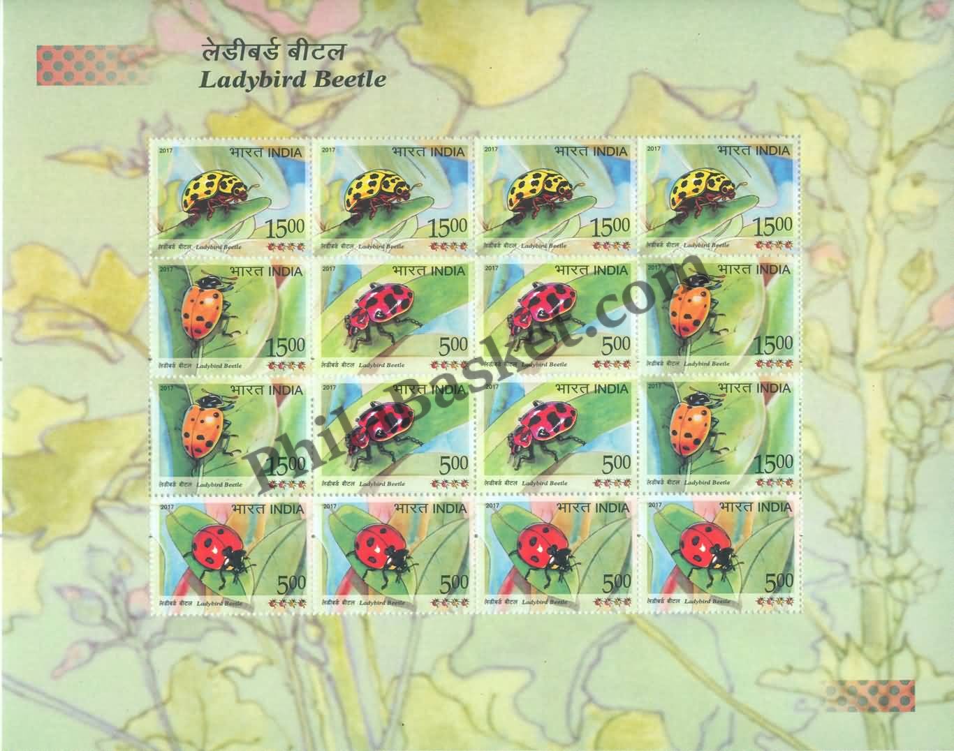 #SL127 to SL130 LADYBIRD BEETLE SHEETLET MNH INDIA 2017 (Set of 4)