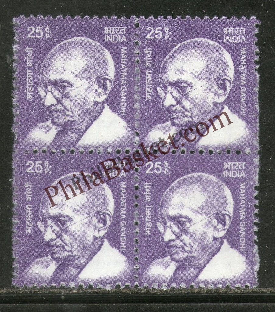 #DBK191 - Mahatma Gandhi Ashokan Watermark Definitive Block of Four Stamp India 11th Series Makers of India (28) 01 Jan 2016
