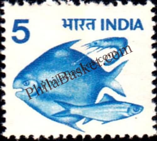 #DST118 - Pisciculture Large Star Watermark Definitive Stamp India 6th Series Rural Prosperity (21) 26 Nov 1979