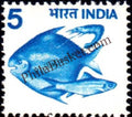 #DST120 - Pisciculture Ashokan Watermark Definitive Stamp India 6th Series Rural Prosperity (21)