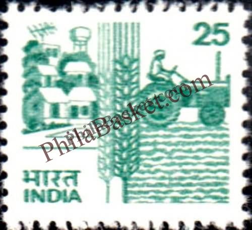 #DST126 - Tractor Ashokan Watermark Definitive Stamp India 6th Series Rural Prosperity (21)