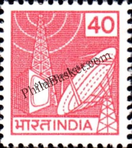#DST151 - TV Broadcasting Ashokan Watermark Definitive Stamp India 7th Series Family Planning, Energy Conservation & Technology (8) 15 Oct 1988