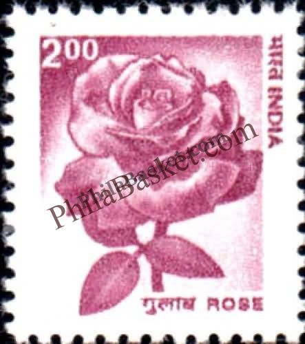 #DST168 - Rose Ashokan Watermark Definitive Stamp India 9th Series Flora and Fauna (12) 16 Aug 2002