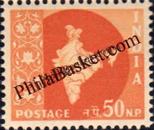 #DST64 - Map Ashokan Watermark Definitive Stamp India 3rd Series Ashoka Pillar Watermark (18)