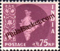 #DST65 - Map Ashokan Watermark Definitive Stamp India 3rd Series Ashoka Pillar Watermark (18)
