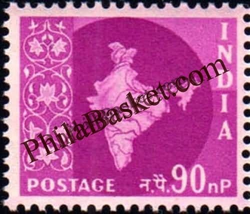 #DST66 - Map Ashokan Watermark Definitive Stamp India 3rd Series Ashoka Pillar Watermark (18)