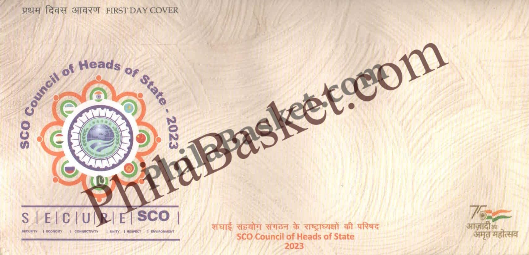 #FDC2033 - SCO Council of Heads of State 2023 -First Day Cover FDC - India MNH - 15 Jun 2023